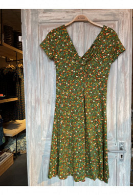 Organic Moshiki Kleid O-141 blüemli-grün