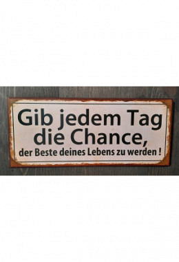 Spruchtafeln: Gib jedem Tag die Chance, der Beste deines Lebens zu werden! H 13.1 cm B 30.5 cm