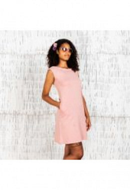 Organic Moshiki Kleid O-147-2 beige-grau