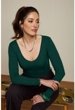 KingLouie 08330 Carice V Top Uni Rib