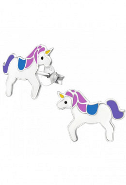 Ohrstecker Einhorn violett/lila/blau, ..