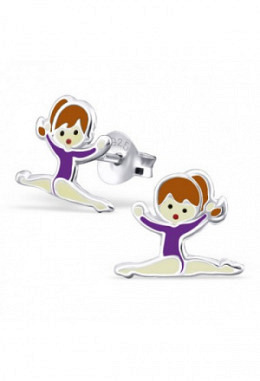 Ohrstecker Ballerina violett/hellgelb,..