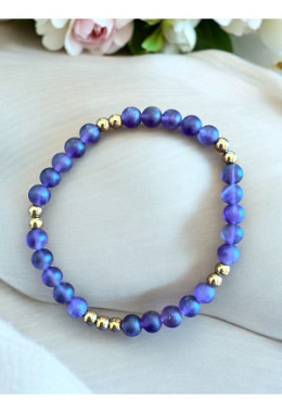 Amethyst 6mm & Hämatit 4mm (gold beschichtet)