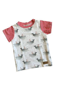 T-Shirt Wal mit Leuchtturm, Gr. 92