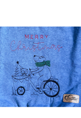 Oversized Pulli Bär mit Weihnachtsbaum, Grösse 74