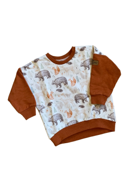 Oversized Pulli Waldtiere, Grösse 86