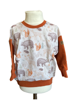 Oversized Pulli Waldtiere, Grösse 86