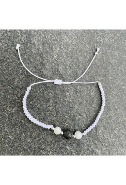 Weisser Opal & Lava  mit 925 Silber