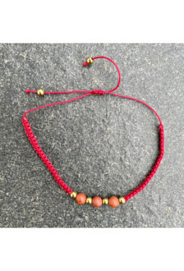 Jaspis rot matt & 925 Silber vergoldet