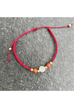 Bergkristall, roter Jaspis (matt) und 925 Silber