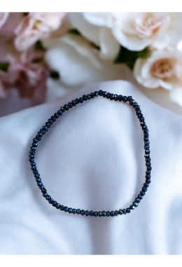 Glasperlen graphit-schwarz 3x2mm facettiert