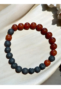 Karneol Achat & Lava (Basalt)