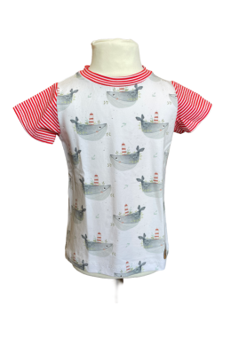 T-Shirt Wal mit Leuchtturm, Gr. 92