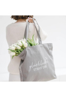 Baumwolltasche "Glücklich steht dir"