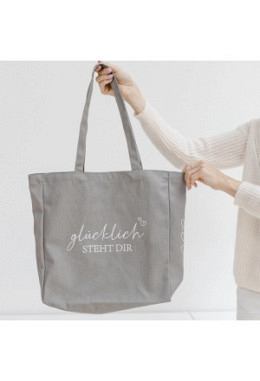 Baumwolltasche "Glücklich steht dir"