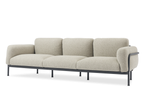 CORAL 3-er Sofa Alu anthrazit wetterfest