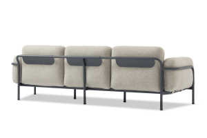 CORAL 3-er Sofa Alu anthrazit wetterfest