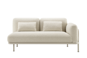 CORAL 2-er Sofa L Rechts Alu Dove wetterfest