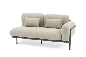 CORAL 2-er Sofa L Links Alu anthrazit wetterfest