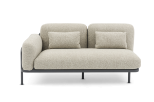 CORAL 2-er Sofa L Rechts Alu anthrazit