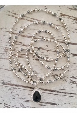 Halskette Hämatit Lang