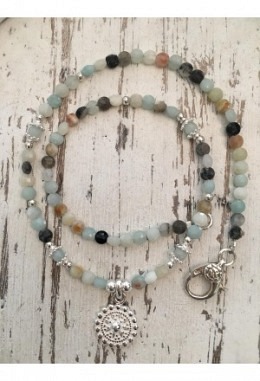 Halskette Amazonit 4mm Kurz