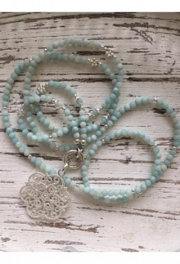 Halskette Amazonit hell 4mm