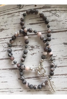 Halskette Rhodonit kurz