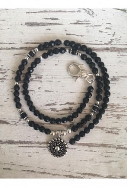 Halskette Onyx kurz 4mm