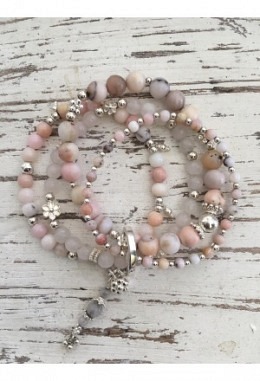 4er Armband Opal rosa