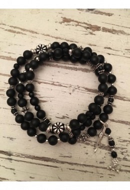 Wickelarmband 3er Onyx