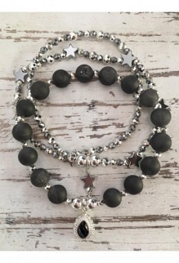 Armband Set Silberpyrit - Hämatit 2