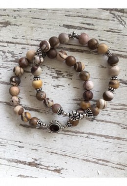 Armband Set Cappuccino Jaspis