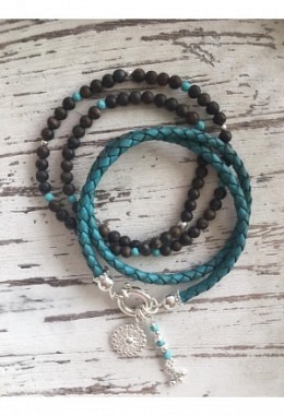 Set Lederarmband Türkis