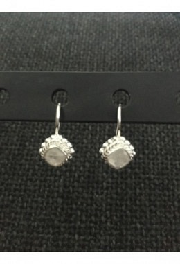 Ohrhänger Quadrat Regenbogenmondstein