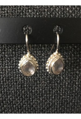 Ohrhänger Rosenquarz Tropfen gross