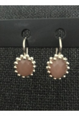 Ohrhänger Oval Mondstein Peach