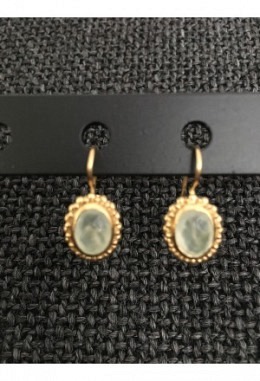 Ohrhänger Prehnit Oval klein