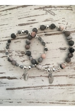 Mama & Tochter Armband Rhodonit