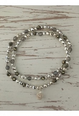 Wickelarmband 2er Hämatit-Goldpyrit