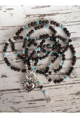 Halskette Bronzit Türkis