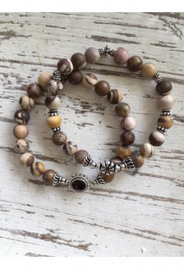 Armband Set Cappuccino Jaspis