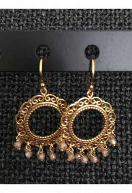 Ohrhänger Mandala Zirkon Champagner