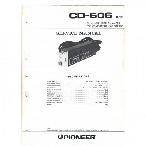 Pioneer Dual Amplifier Balancer CD-606