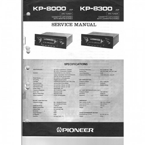 Pioneer Cassette Car Stereo KP-8000/8300