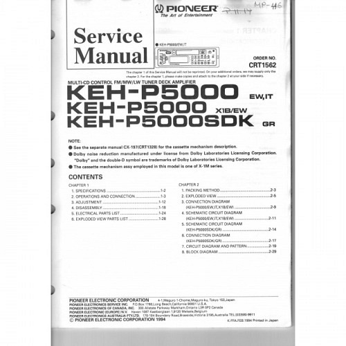 Pioneer Multi-CD Control KEH-P5000