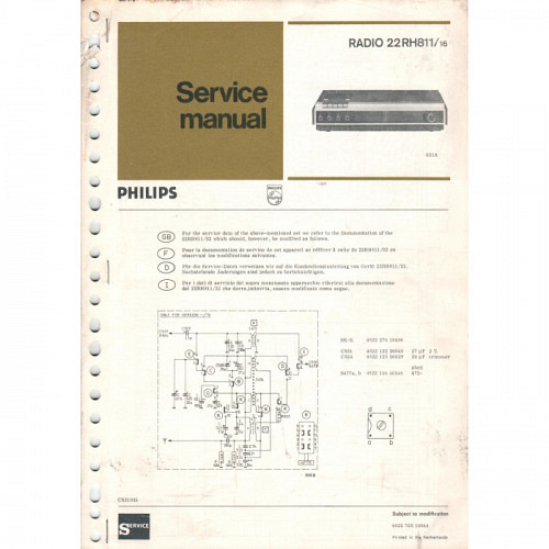 Philips 22RH811/16 Radio Casseiver