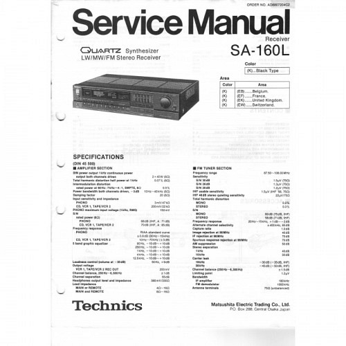 Stereo Receiver SA-160 L  Technics  Se..