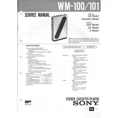 Service-Manual Sony WM-100/101