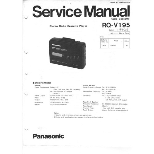 Panasonic RQ-V195 Servicemanual